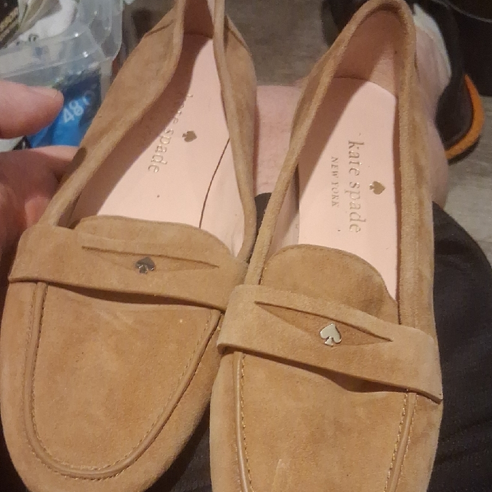 Kate Spade Tan Loafers with Suede Finish